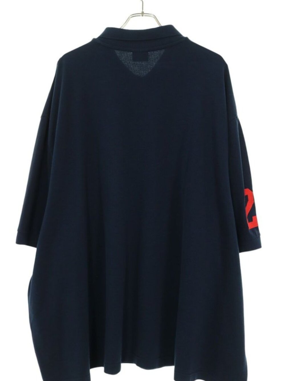 Balenciaga Distressed Horse Embroidery Oversized Short Sleeve Polo